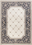 5' X 8' Ivory And Gray Floral Area Rug