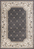 5' X 8' Gray And Ivory Floral Area Rug