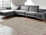 5' X 8' Beige And Ivory Geometric Indoor Outdoor Area Rug