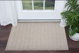 3' X 5' Beige And Gray Wool Chevron Hand Woven Area Rug