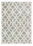 3' X 5' Gray And Ivory Geometric Area Rug