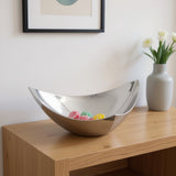 14" Silver Aluminum Triangular Bowl