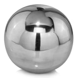 12" Silver Buffed Aluminum Decorative Orb Tabletop Sculpture