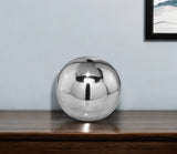 12" Silver Buffed Aluminum Decorative Orb Tabletop Sculpture