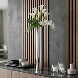 56" Silver Aluminum Cylinder Table Vase