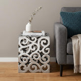 17" Silver Aluminum Square End Table