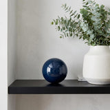 3" Blue Aluminum Decorative Orb Tabletop Sculpture
