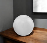 3" White Aluminum Decorative Orb Tabletop Sculpture