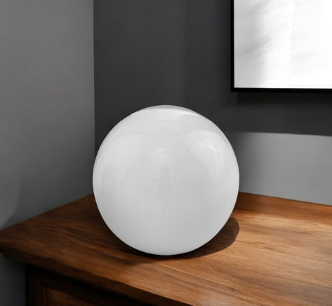 3" White Aluminum Decorative Orb Tabletop Sculpture