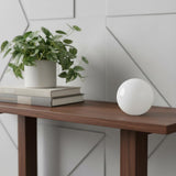 3" White Aluminum Decorative Orb Tabletop Sculpture