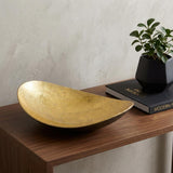 11" Gold and Bronze Aluminum Oval Centerpiece Bowl