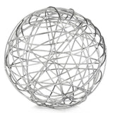 12" Silver Iron Decorative Orb Tabletop Sculpture