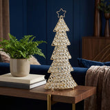 16" Glam Gold And Faux Crystals Christmas Tree Tabletop Sculpture