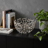 15" Silver Aluminum Twigs Centerpiece Bowl