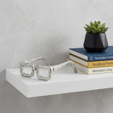 7" Silver Aluminum Textured Square Eyeglasses Tabletop Sculpture
