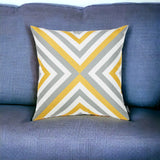 18" Gray and White Fabrc Throw Pillow Cover