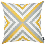 18" Gray and White Fabrc Throw Pillow Cover