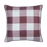 18" Red and White Plaid Throw Pillow Cover