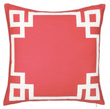 18" Red And White Fabric Throw Pillow Cover