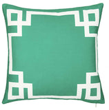 18" Green and White Geometric Throw Pillow Cover