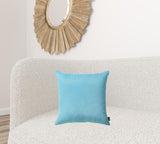 Set of Two 18" Aqua Blue Fabric Throw Pillow Covers