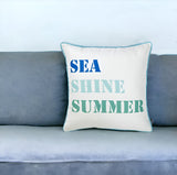 18" Blue and White Throw Pillow Cover