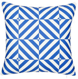 18" Blue And White Fabric Throw Pillow Cover