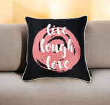 18" Black and White Live Laugh Love Fabrc Throw Pillow Cover