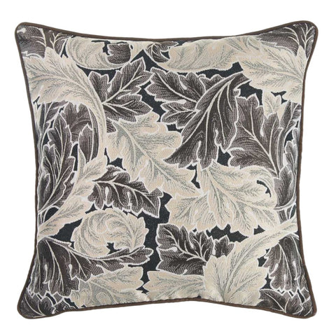 17" Taupe and White Throw Pillow Cover