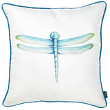 18" Blue and White Fabrc Throw Pillow Cover