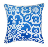 18" Blue and White Damask Throw Pillow Cover