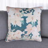 18" Blue and Pink Floral Throw Pillow Cover