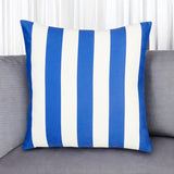 18" Blue And White Fabric Throw Pillow Cover