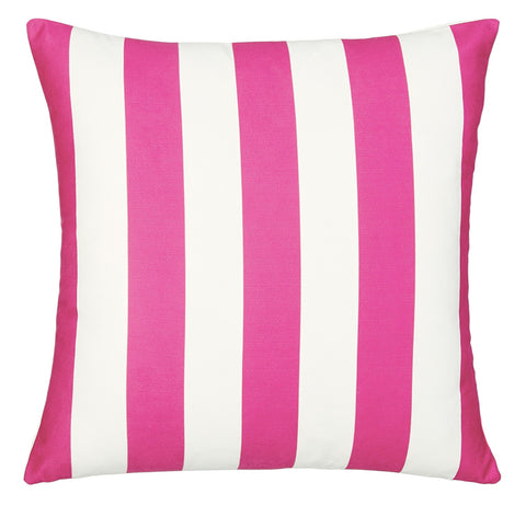 18" Pink and White Striped Throw Pillow Cover