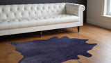 5' X 7' Navy Blue Cowhide Area Rug