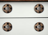 Set of Twelve Brown And Black Geometric Ceramic Drawer Pull Knobs