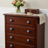 Set of Eight Blue And White Botanical Ceramic Drawer Pull Knobs