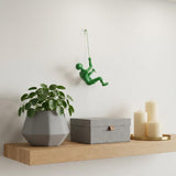 6" X 3" Green Resin Climbing Man Hanging Dimensional Sculpture