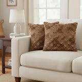 20" X 20" X 5" Acrylic Plush Polyester Polyfill Brown 2 Pack Pillow