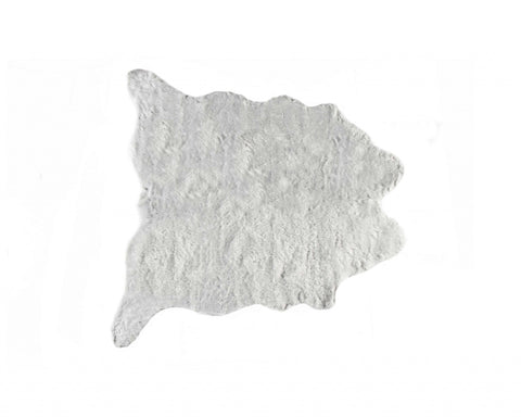 5' X 8' Gray Faux Fur Washable Area Rug