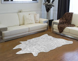 5' X 8' Gray Faux Fur Washable Area Rug