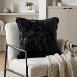 18" Black Wool Throw Pillow