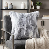 5" X 18" X 18" 100% Natural Rabbit Fur Grey Pillow