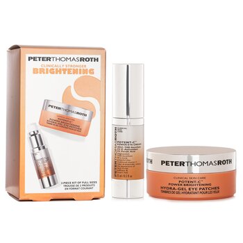 Clinically Stronger Brighetning 2 Piece Kit Of Full Size: Potent C Power Eye Cream 15ml+ Hydra Gel Eye Patches 30 Pairs - 2pcs