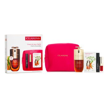 Favourites Set: Double Serum 30ml+Lip Comfort Oil - # 03 1.4ml+Wonder Volume Mascara XXL 3ml+Double Serum Eye Sample 0.9ml - 4pcs