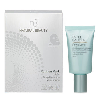 Estee Lauder DayWear Sheer Tint Release Advanced Multi-Protection Anti-Oxidant Moisturizer SPF 15 50ml X Natural Beauty r-PGA Deep Hydration Moisturizing Cushion Mask (Exp Date: 13/04/2026) 6x 20ml - 2pcs