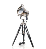 Silver Metal Tripod Floor Lamp With Metal Shade
