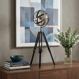 25" X 25" X 45.75" Brass Armillary With Wood Stand