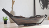 6" Dark Brown Novelty Wood Serving Tray With Handles