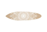 76" X 18" Tan and White Surfboard Floral Medallion Wood Hanging Dimensional Sculpture